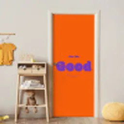See the good - Paars - Oranje - Smiley deurposter klein -sfeer4