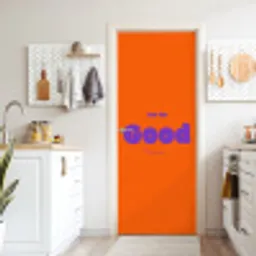 See the good - Paars - Oranje - Smiley deurposter klein -sfeer5
