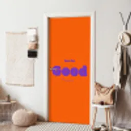See the good - Paars - Oranje - Smiley deurposter klein -sfeer6