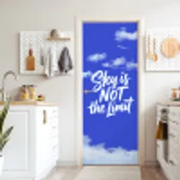 Sky is not the limit - Blauwe lucht - Wolken deurposter klein -sfeer5