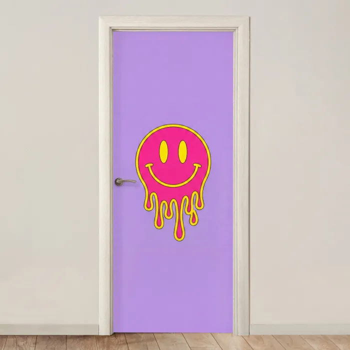 Smiley - Drip - Neon deurposter klein -3d_beige
