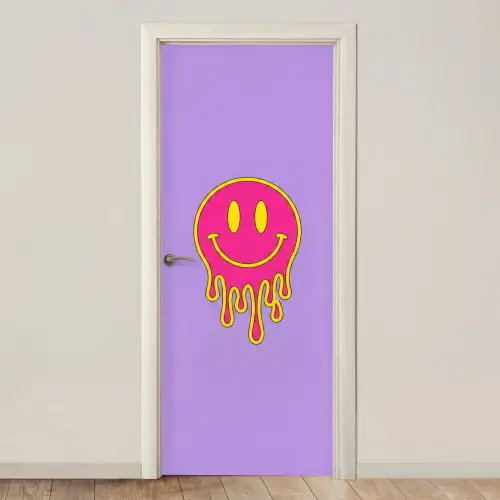 Smiley - Drip - Neon deurposter klein -3d_beige