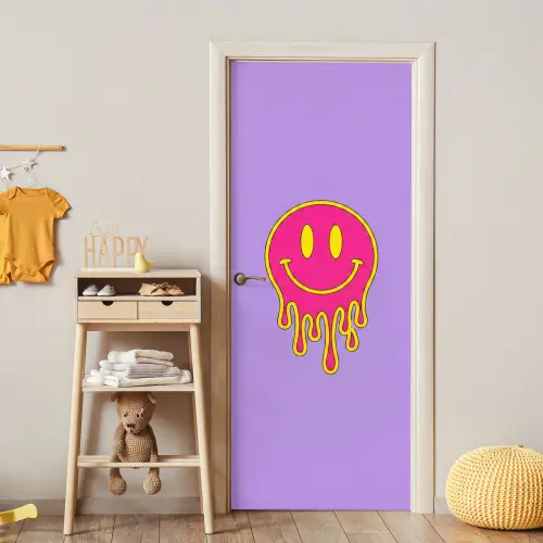 Smiley - Drip - Neon deurposter klein -sfeer4