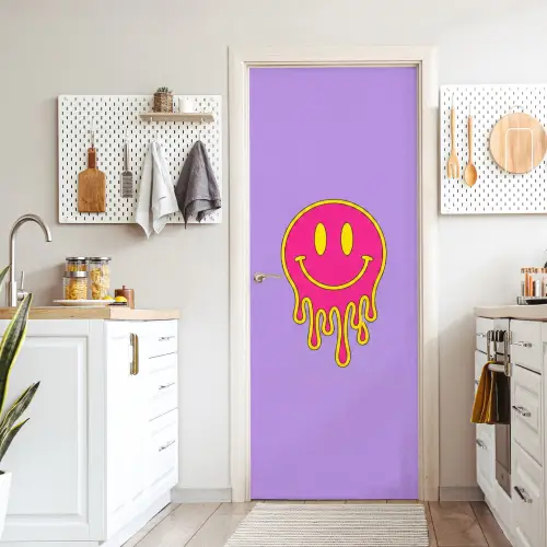 Smiley - Drip - Neon deurposter klein -sfeer5