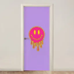 Smiley - Drip - Neon deurposter klein -3d_beige