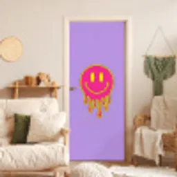 Smiley - Drip - Neon deurposter klein -sfeer2