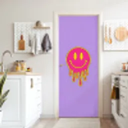 Smiley - Drip - Neon deurposter klein -sfeer5