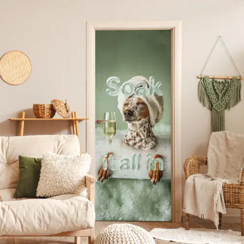 Soak it all in - Hond - Bad deurposter klein -sfeer2