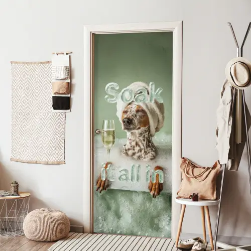 Soak it all in - Hond - Bad deurposter klein -sfeer6