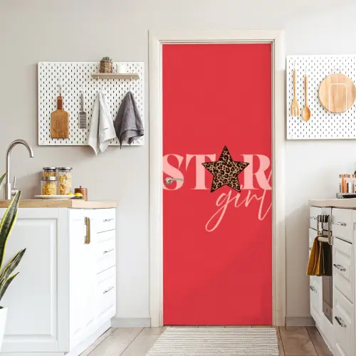 Star girl - Rood - Panter - Ster deurposter klein -sfeer5