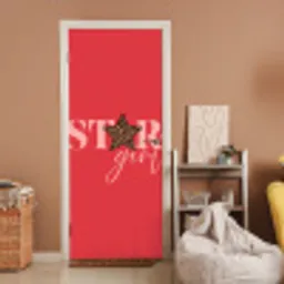 Star girl - Rood - Panter - Ster deurposter klein -sfeer1
