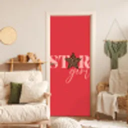 Star girl - Rood - Panter - Ster deurposter klein -sfeer2