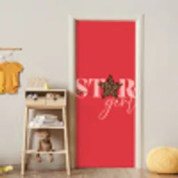 Star girl - Rood - Panter - Ster deurposter klein -sfeer4