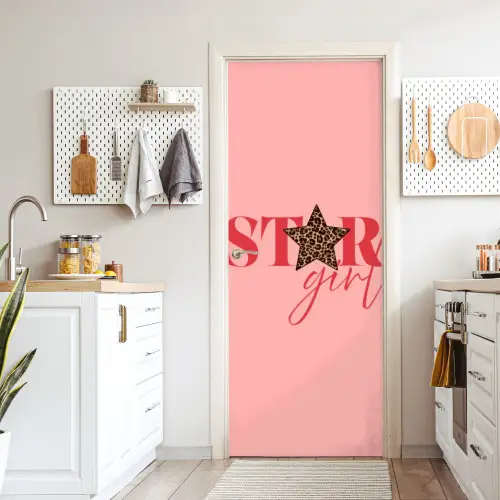Star girl - Roze - Panter - Ster deurposter klein -sfeer5