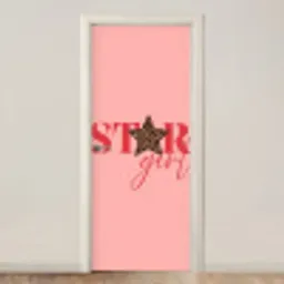 Star girl - Roze - Panter - Ster deurposter klein -3d_beige