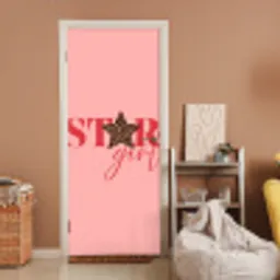 Star girl - Roze - Panter - Ster deurposter klein -sfeer1