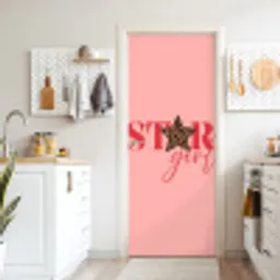 Star girl - Roze - Panter - Ster deurposter klein -sfeer5