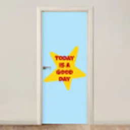 Ster - Today is a good day - Blauw deurposter klein -3d_beige