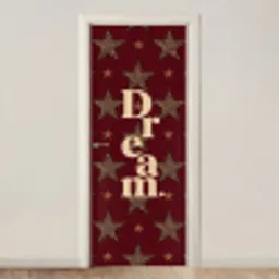Sterren - Luipaardprint - Dream - Bordeaux deurposter klein -3d_beige