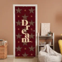 Sterren - Luipaardprint - Dream - Bordeaux deurposter klein -sfeer1