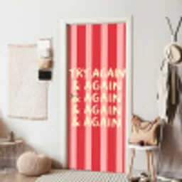 Strepen - Rood - Try again deurposter klein -sfeer6