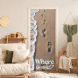 Where to next - Strand - Voetstappen deurposter klein -sfeer2