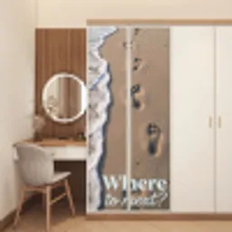 Where to next - Strand - Voetstappen deurposter klein -sfeer3