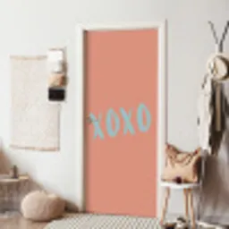 XOXO - Blauw - Perzikkleur deurposter klein -sfeer6