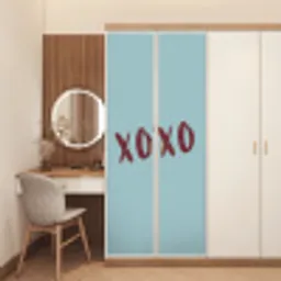 XOXO - Blauw - Rood deurposter klein -sfeer3