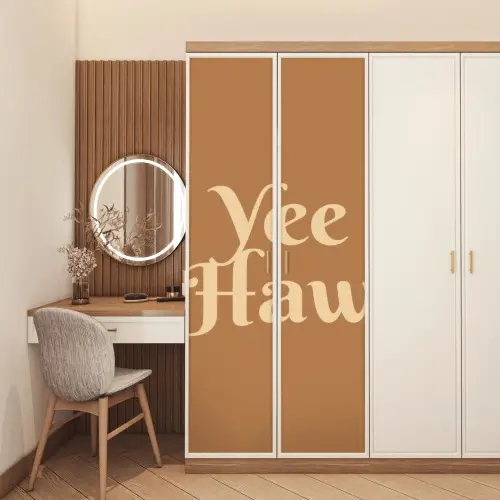 Yee haw - Bruin - Minimalistisch deurposter klein -sfeer3