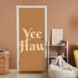 Yee haw - Bruin - Minimalistisch deurposter klein -sfeer1
