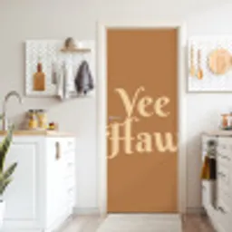 Yee haw - Bruin - Minimalistisch deurposter klein -sfeer5