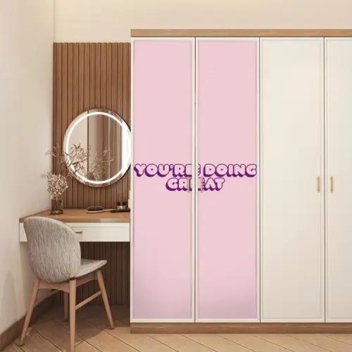You're doing great - roze - 3D deurposter klein -sfeer3