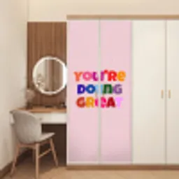 You're doing great - Roze - Kleurrijk deurposter klein -sfeer3