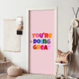 You're doing great - Roze - Kleurrijk deurposter klein -sfeer6