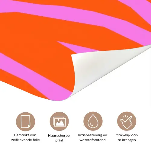 Zebraprint - Grafisch - COOL - Oranje deurposter klein -closeup_NL