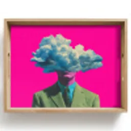 Man - Pak - Wolk - Roze Dienblad Rechthoek middel -z3d_shopping