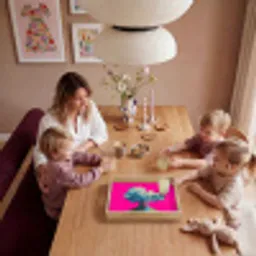 Man - Pak - Wolk - Roze Dienblad Rechthoek middel -sfeer4