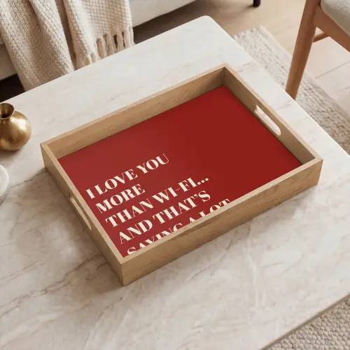 Rood - Quote - Liefde Dienblad Rechthoek middel -sfeer1