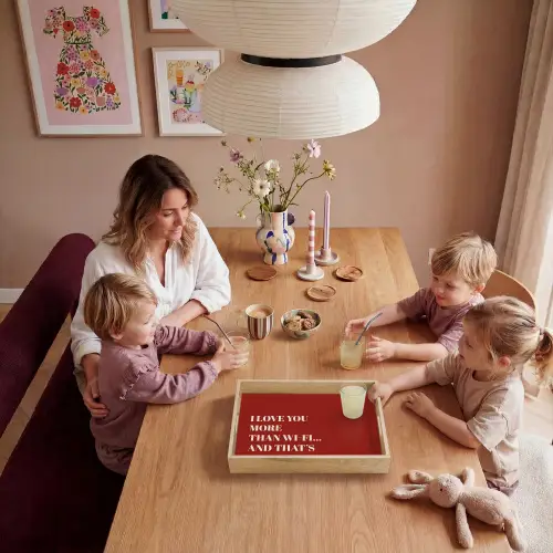 Rood - Quote - Liefde Dienblad Rechthoek middel -sfeer4