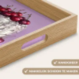 Taart - Kersen - Juwelen - Rood Dienblad Rechthoek middel -USP_HandgreepNL