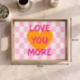 Valentijn - Love - Roze - Oranje Dienblad Rechthoek middel -USP_Formaat