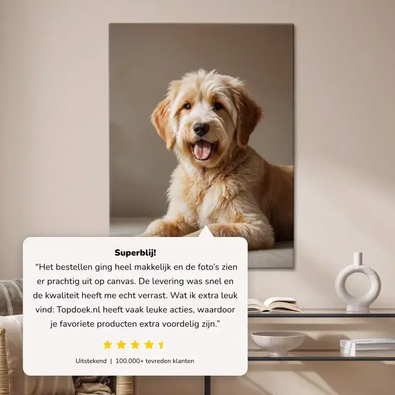 Sfeerbeeld foto op canvas met review
