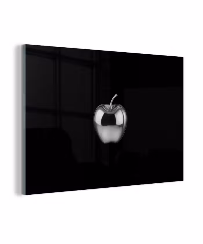 Glas schilderij - Appel - Metallic - Symmetrisch