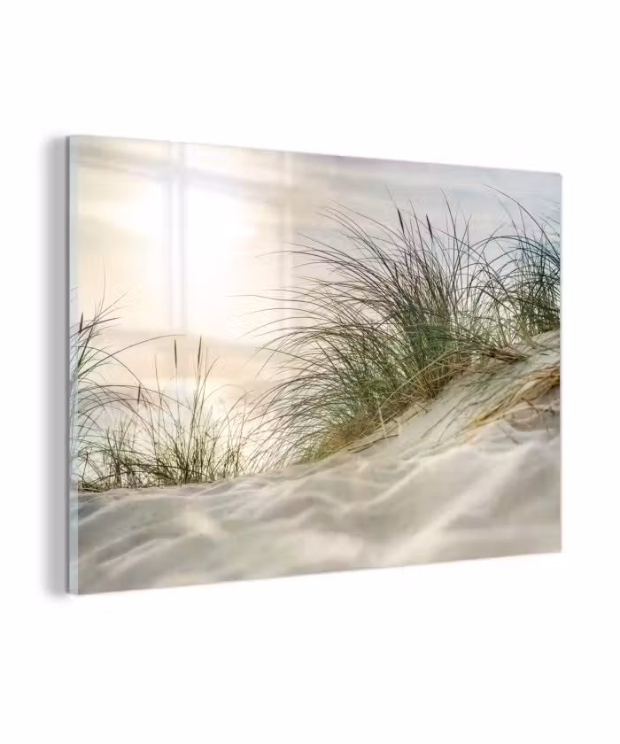 Glas schilderij - Duin - Waddeneilanden - Water