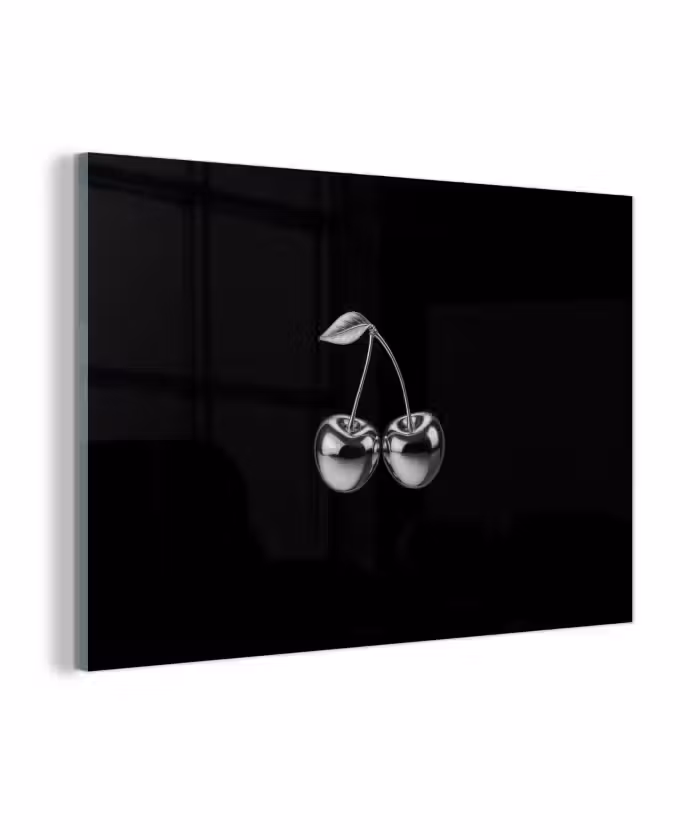 Glas schilderij - Kers - Luxueus - Metallic