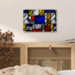 Mondriaan - Glas in lood - Oude Meesters - Kunstwerk - Abstract - Schilderij plexiglas 5mm klein -sfeer4