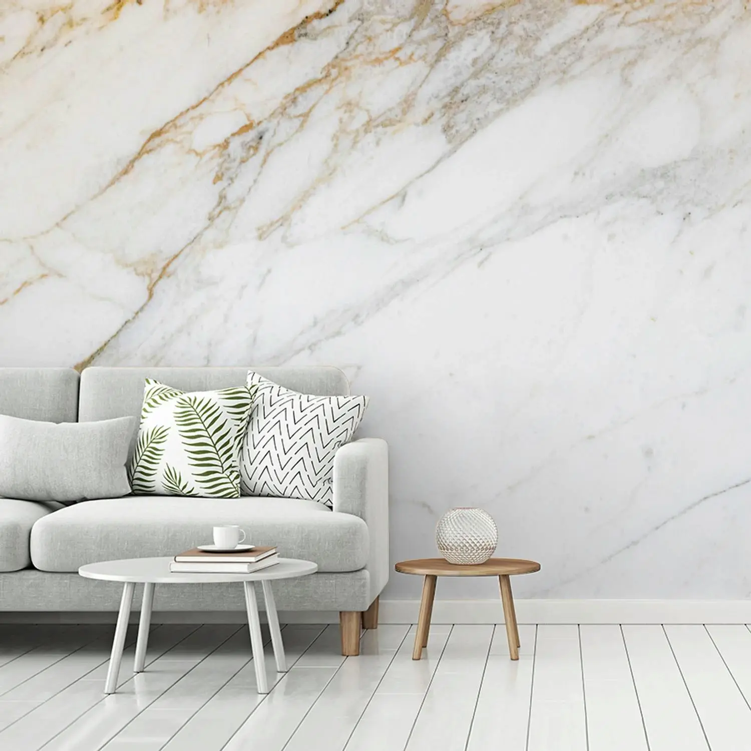 Behang - Marmer - Steen - Wit - Goud - Marmerlook - Steen - Luxe