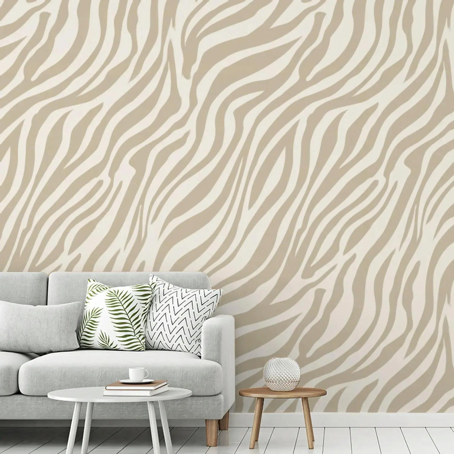 Behang - Zebra - Patroon - Beige