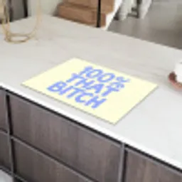 100% that bitch - Blauw - Wit Inductie beschermer vinyl 3mm klein -sfeer8